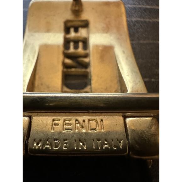 Vintage Fendi Belt Black Leather with Gold Buckle - Picture 6 of 16